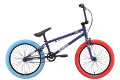 Велосипед Stark Madness BMX 1 (2024) темно-синий матовый/серебристый/синий, красный 9"