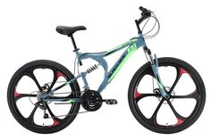 Велосипед Black One Totem FS 26 D 2022 20" серый/черный/зеленый