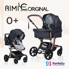Коляска трансформер Aimile Original New Gold, Чёрное Золото