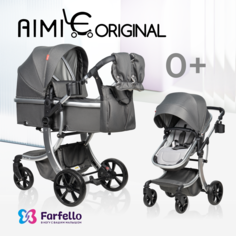 Коляска трансформер Farfello Aimile Original New Silver NDS-2, темно-серый
