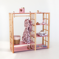 Шкаф в детскую комнату Simba для одежды монтессори Forest Pink