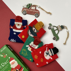 Носки детские RoeRue новогодние, разноцветный, 22-24