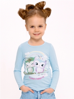 Лонгслив детский Апрель 1ДДЛД3568001, светло-голубой109 Влюбленные совы, 110