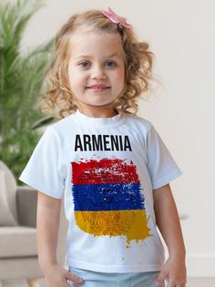 Футболка детская флаг Армении, белый, 116 No Brand