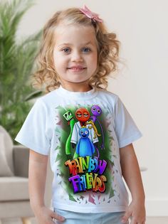 Футболка детская Радужные друзья Rainbow Friends Блики Зеркал, белый, 152 No Brand