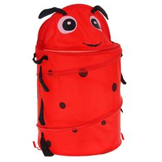 Корзина для игрушек Божья коровка с ручками и крышкой Sima-Land