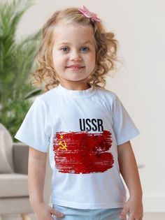 Футболка детская флаг СССР, белый, 98 No Brand