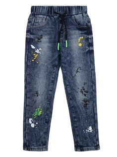 Джинсы, утепленные флисом, для мальчика цв. синий р.122 Play Today