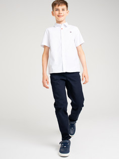 Сорочка текстильная для мальчиков PlayToday (comfort fit), белый, 146