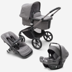 Коляска детская 3 в 1 Bugaboo Fox 5 Graphite, Grey Melange, автолюлька Turtle Air
