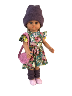 Кукла TuKiTu Нэни в платье, шапке и гетрах, 33 см