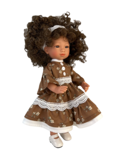 Кукла TuKiTu Селия, брюнетка, в коричневом платье, 34 см, 22319K34
