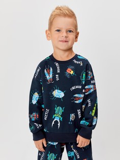 Свитшот детский Acoola 20120170166, синий принт, 128