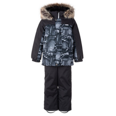 Комплект верхней одежды детский KERRY Romi K23420B, 9100-черный с рисунком, 140