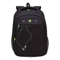 Рюкзак молодежный Grizzly с карманом для ноутбука 15, RU-432-4/1, черный, салатовый