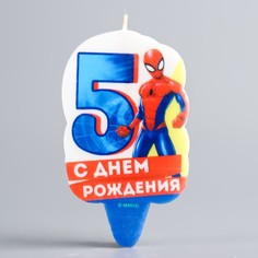 Свеча в торт 5 "С Днем Рождения", Человек-паук Marvel