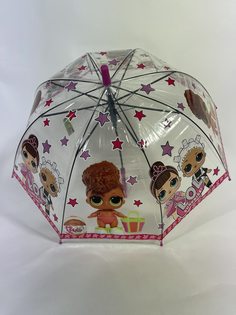 Зонт-полуавтомат детский Rainproof Лол, розовая окантовка