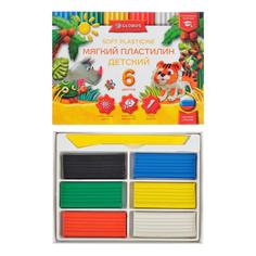 Пластилин GLOBUS Детский, 6 цветов, 90 г, мягкий (2 шт) No Brand