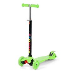 Самокат трехколесный Scooter со светящимися колесами салатовый А1092115