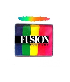 Профессиональный аквагрим Сплит-кейк FUSION Неоновая радуга, 50г, 5 цветов