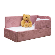 Кровать-диван М-Стиль Непоседа без ящика, правый угол, розовый, 160х80 см
