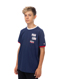 Футболка детская Champion Crewneck T-Shirt, синий, 164