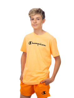 Футболка детская Champion Crewneck T-Shirt, оранжевый, 164