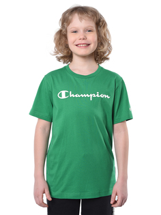 Футболка детская Champion Crewneck T-Shirt, зеленый, 152