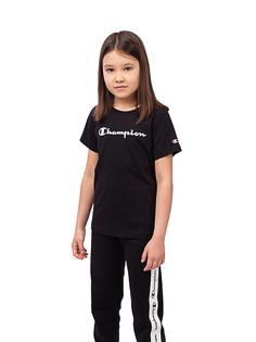 Футболка детская Champion Crewneck T-Shirt, черный, 116