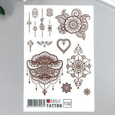 Татуировка на тело Как мехенди 10х15 см Milv Tattoo