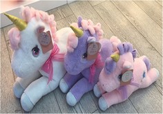 Мягкая игрушка Shantou Единорожка 45 см, лежит (M46154)