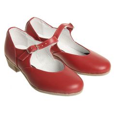 Туфли народные женские, длина по стельке 22,5 см, цвет красный No Brand