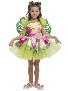 Карнавальный костюм детский Вестифика Костюм Винкс, зеленый,розовый, 128