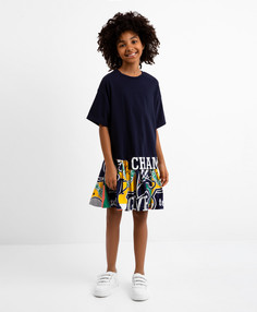 Платье детское Gulliver 12308GJC5002, цвет синий, размер 140