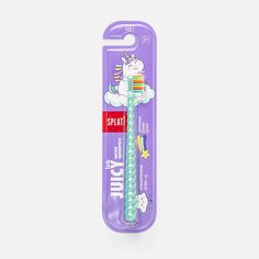 Зубная щётка Splat Juicy Lab Магия единорога, для детей, мягкая, зелёная, 1 шт.