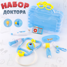 Игровой набор Доктор на батарейках, свет, звук, голубой No Brand