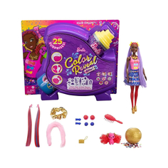 Кукла-сюрприз Barbie Color Reveal Glitter Сменные причёски, фиолетовы волосы, HBG38, 1 шт.