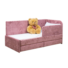 Кровать-диван детская М-СТИЛЬ Непоседа 2а спальных места, правый угол, розовый, 180х90 см