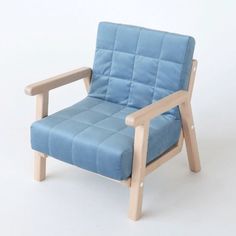 Детское игровое мягкое кресло SIMBA, из натурального дерева TEDDY пастэльно голубое