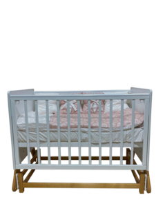 Кроватка детская INCANTO, IRIS на маятнике, белый/бук