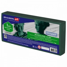 Пластилин скульптурный Brauberg Art Classic, оливковый, 1кг, твердый, 5 уп. (106526)