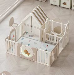 Манеж UNIX Kids DeLuxe House, 150x180 см, с баскетбол стойкой, доской для рисов, качелями