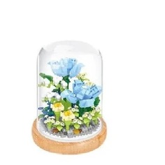 Конструктор 3D из миниблоков Цветы, незабудка в колбе, 543 дет No Brand