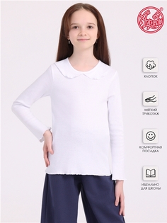 Лонгслив детский Апрель 621дев024Д2Р, белый, 134