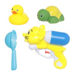 Набор игрушек для купания Duck 4 пр водный пистолет/игрушки резина/пластик желтый Kuchenland