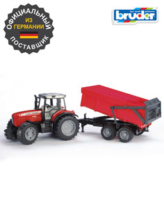 Трактор Bruder Massey ferguson 7480 с прицепом-самосвалом