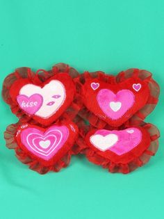 Мягкая игрушка Мэри Море сердце 11 см 4 шт красный,розовый