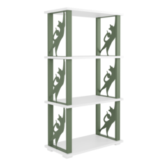 Стеллаж лофт детский Make Mebel Квест-4, Кошки, зеленый
