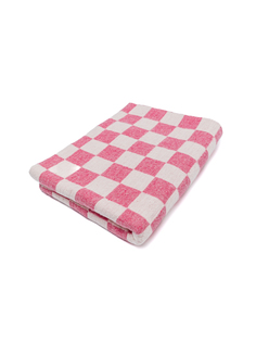 Одеяло байковое детское Промгрупп клетка 4х4 розовая
