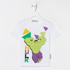 Футболка детская Халк Мстители, рост 110-116, белый Marvel